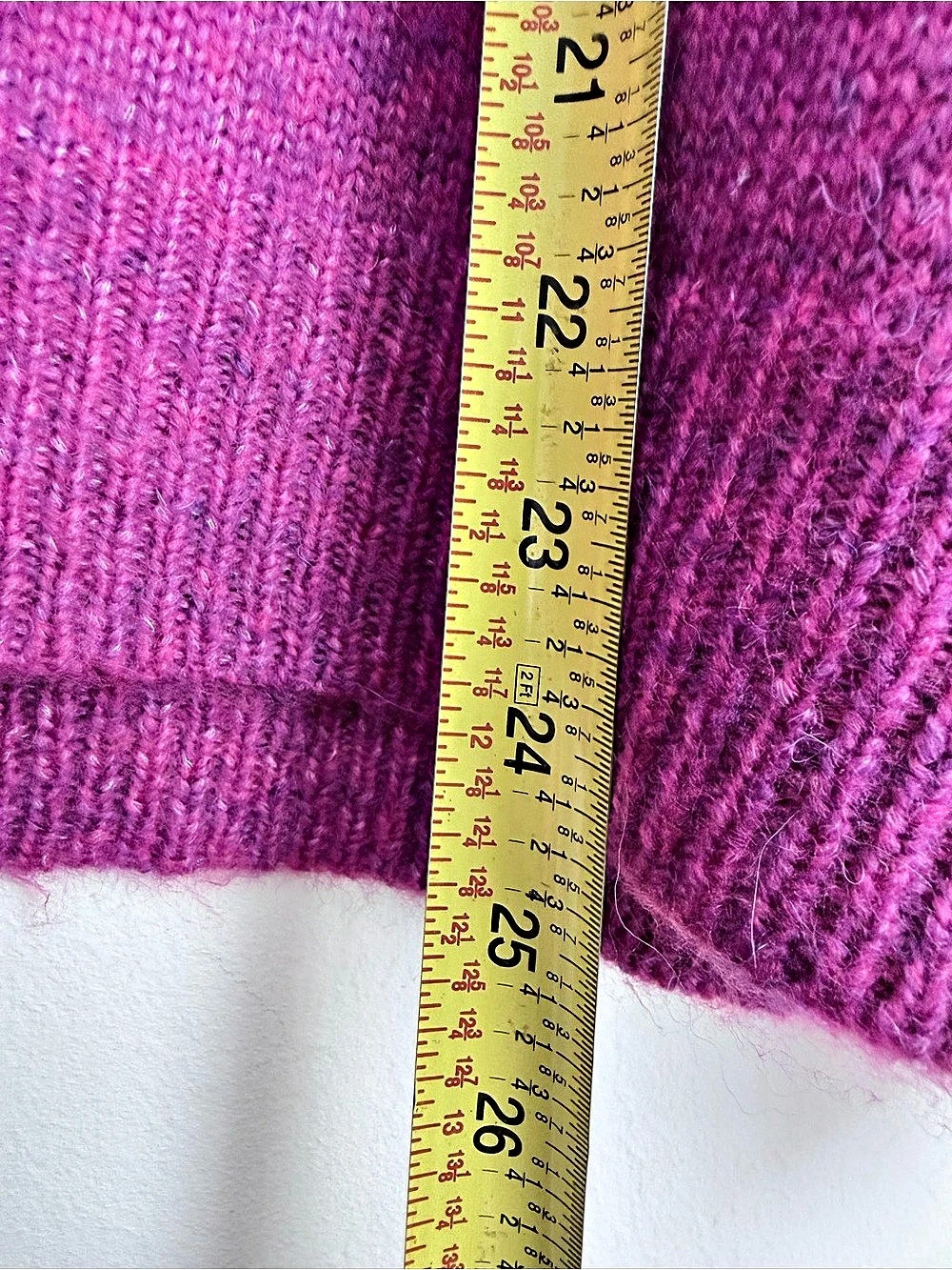 J. Crew Merino wool Alpaca-blend crewneck sweater Heather royal fuchsia L NWT - Picture 7 of 7